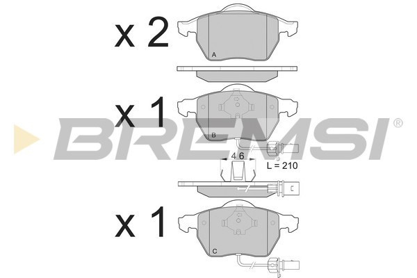 Комплект тормозных колодок, дисковый тормоз   BP3071   BREMSI