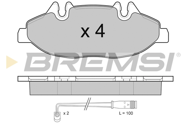 Комплект гальмівних накладок, дискове гальмо   BP3100   BREMSI