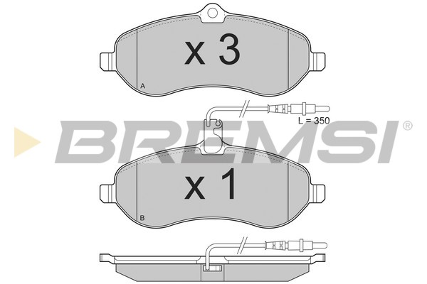 Комплект гальмівних накладок, дискове гальмо   BP3283   BREMSI
