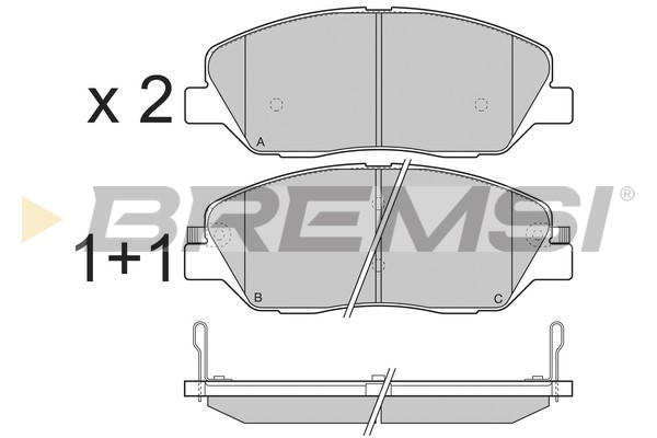 Комплект тормозных колодок, дисковый тормоз   BP3313   BREMSI