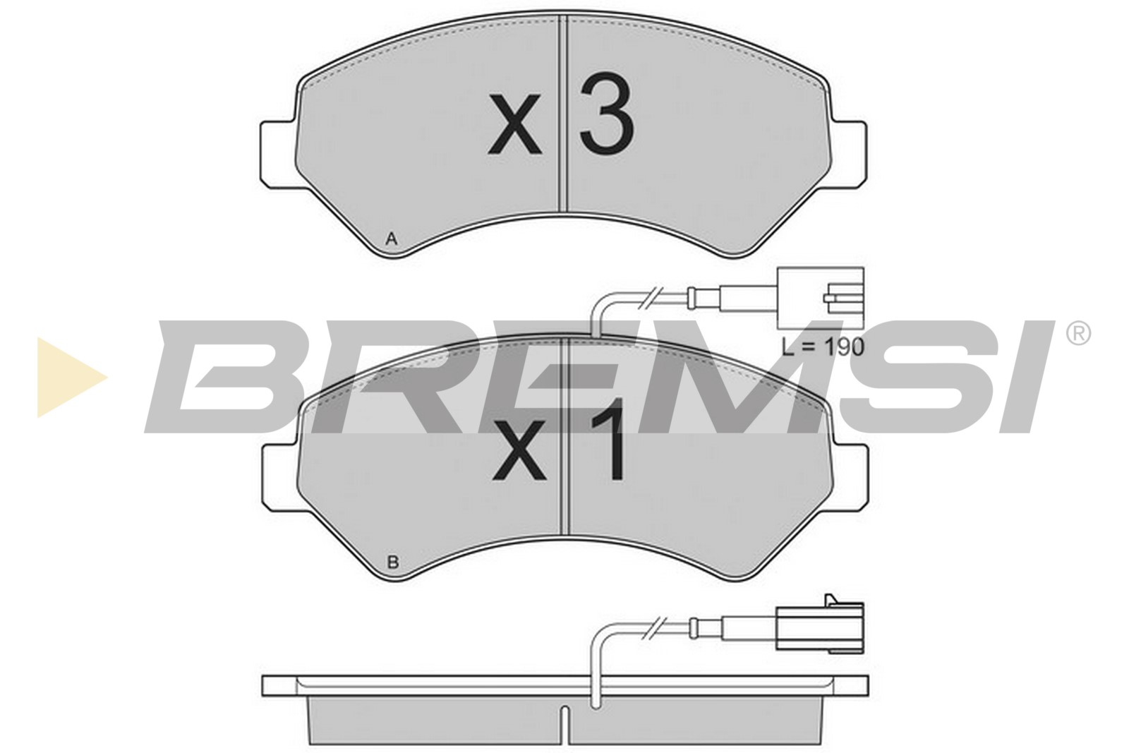 Комплект гальмівних накладок, дискове гальмо   BP3323   BREMSI