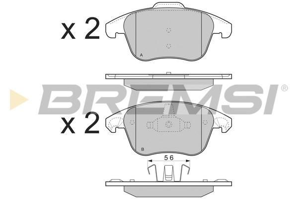 Комплект гальмівних накладок, дискове гальмо   BP3330   BREMSI