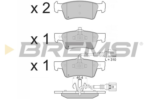 Комплект тормозных колодок, дисковый тормоз   BP3372   BREMSI