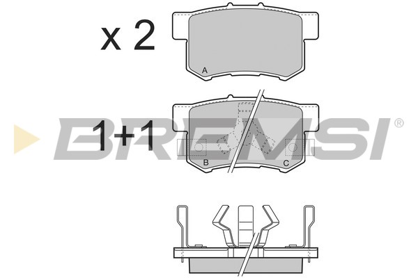 Комплект тормозных колодок, дисковый тормоз   BP3374   BREMSI