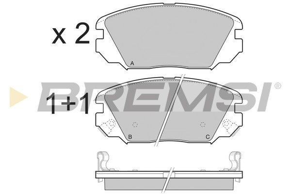 Комплект гальмівних накладок, дискове гальмо   BP3401   BREMSI