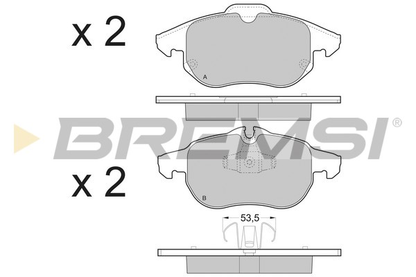 Комплект гальмівних накладок, дискове гальмо   BP3402   BREMSI