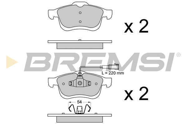 Комплект гальмівних накладок, дискове гальмо   BP3413   BREMSI