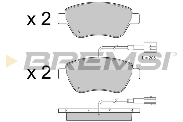 Комплект тормозных колодок, дисковый тормоз   BP3425   BREMSI