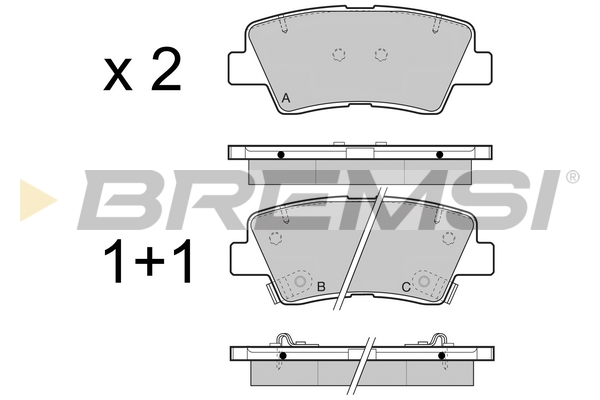 Комплект гальмівних накладок, дискове гальмо   BP3471   BREMSI