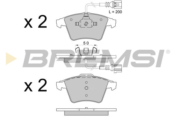 Комплект тормозных колодок, дисковый тормоз   BP3508   BREMSI