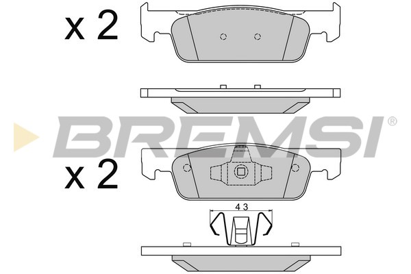 Комплект гальмівних накладок, дискове гальмо   BP3512   BREMSI