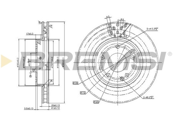 Тормозной диск   CD7135V   BREMSI