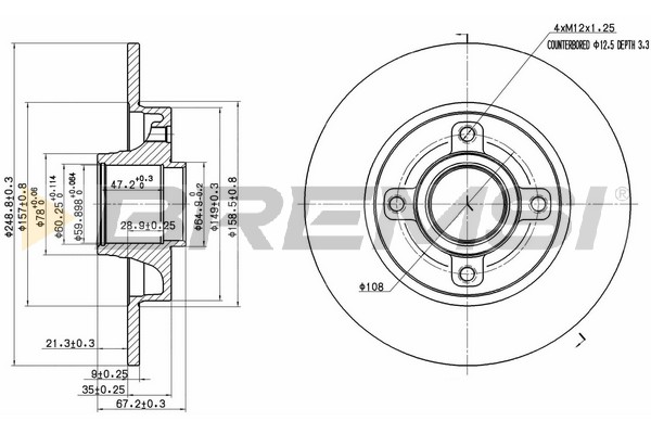 Тормозной диск   CD7523S   BREMSI