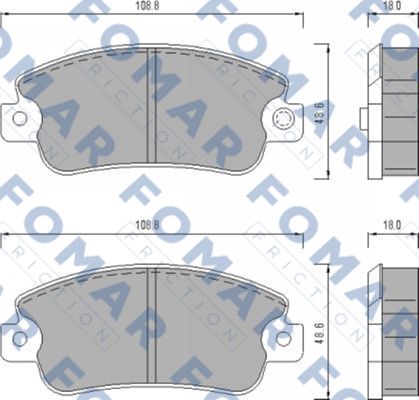 Комплект гальмівних накладок, дискове гальмо   FO 433481   FOMAR Friction