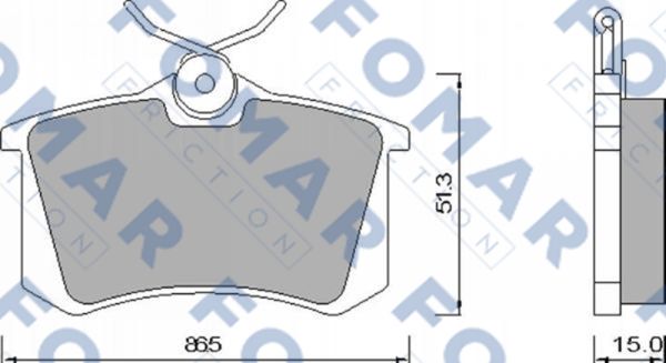 Комплект тормозных колодок, дисковый тормоз   FO 465381   FOMAR Friction