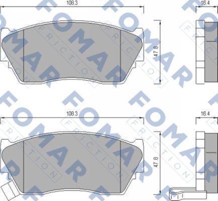 Комплект гальмівних накладок, дискове гальмо   FO 484081   FOMAR Friction