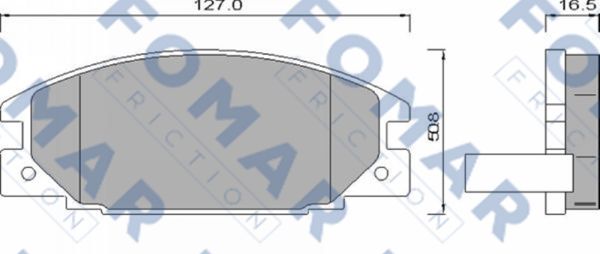 Комплект гальмівних накладок, дискове гальмо   FO 486681   FOMAR Friction