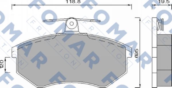 Комплект тормозных колодок, дисковый тормоз   FO 488581   FOMAR Friction