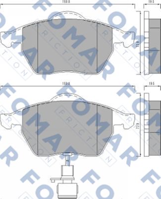 Комплект гальмівних накладок, дискове гальмо   FO 495781   FOMAR Friction