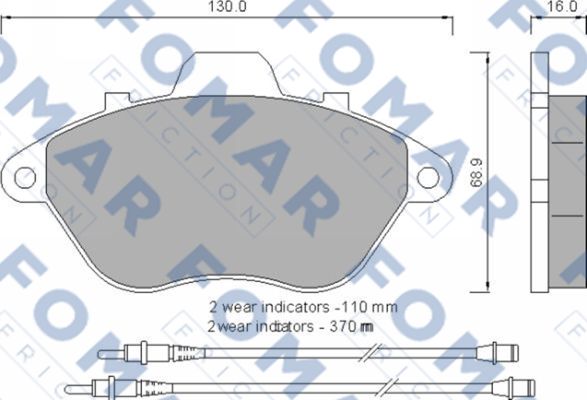 Комплект гальмівних накладок, дискове гальмо   FO 554581   FOMAR Friction