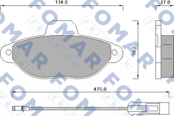 Комплект тормозных колодок, дисковый тормоз   FO 582881   FOMAR Friction