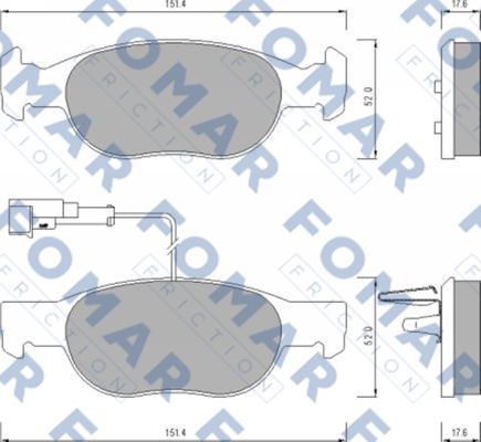 Комплект тормозных колодок, дисковый тормоз   FO 624381   FOMAR Friction