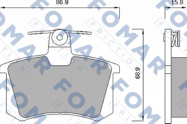 Комплект тормозных колодок, дисковый тормоз   FO 625481   FOMAR Friction