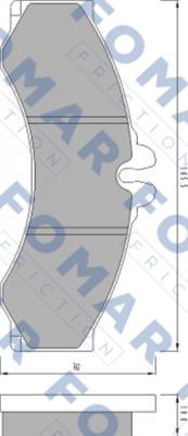 Комплект тормозных колодок, дисковый тормоз   FO 627681   FOMAR Friction