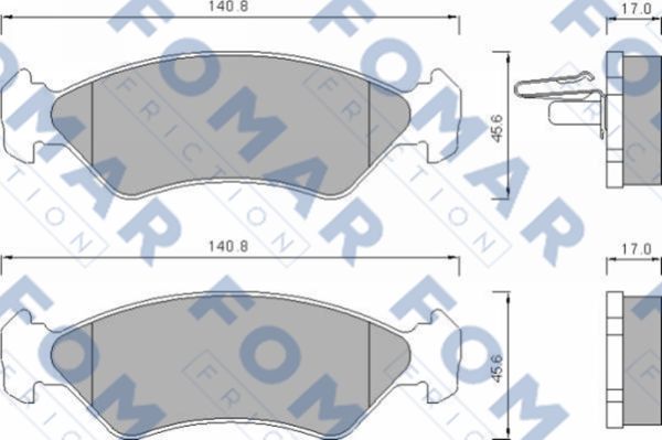 Комплект гальмівних накладок, дискове гальмо   FO 633481   FOMAR Friction