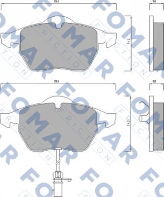 Комплект тормозных колодок, дисковый тормоз   FO 668681   FOMAR Friction