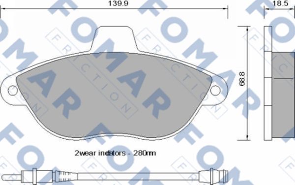 Комплект гальмівних накладок, дискове гальмо   FO 742581   FOMAR Friction