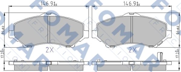Комплект тормозных колодок, дисковый тормоз   FO 850083   FOMAR Friction
