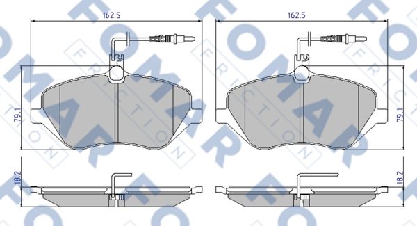 Комплект тормозных колодок, дисковый тормоз   FO 934981   FOMAR Friction