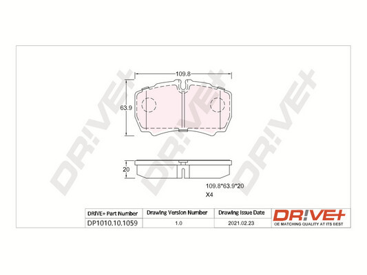 Комплект тормозных колодок, дисковый тормоз   DP1010.10.1059   Dr!ve+