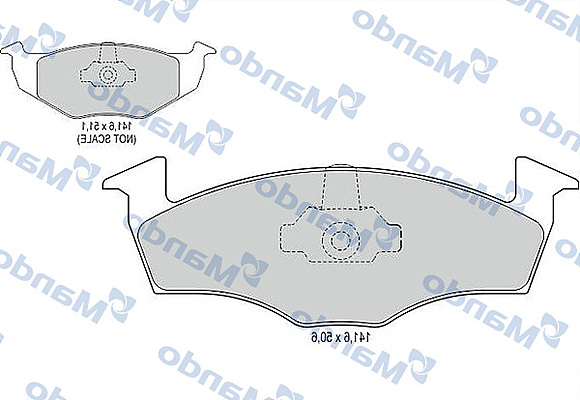 Комплект гальмівних накладок, дискове гальмо   MBF015116   MANDO
