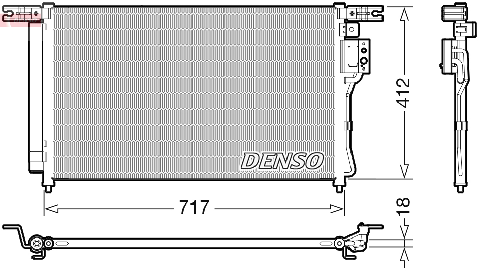 Конденсатор, система кондиціонування повітря   DCN41008   DENSO
