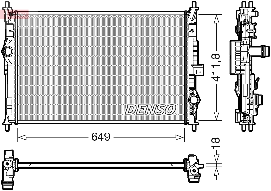 Радиатор, охлаждение двигателя   DRM21103   DENSO
