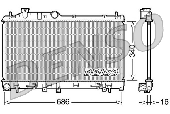 Радіатор, система охолодження двигуна   DRM36008   DENSO