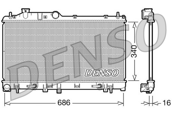Радіатор, система охолодження двигуна   DRM36009   DENSO