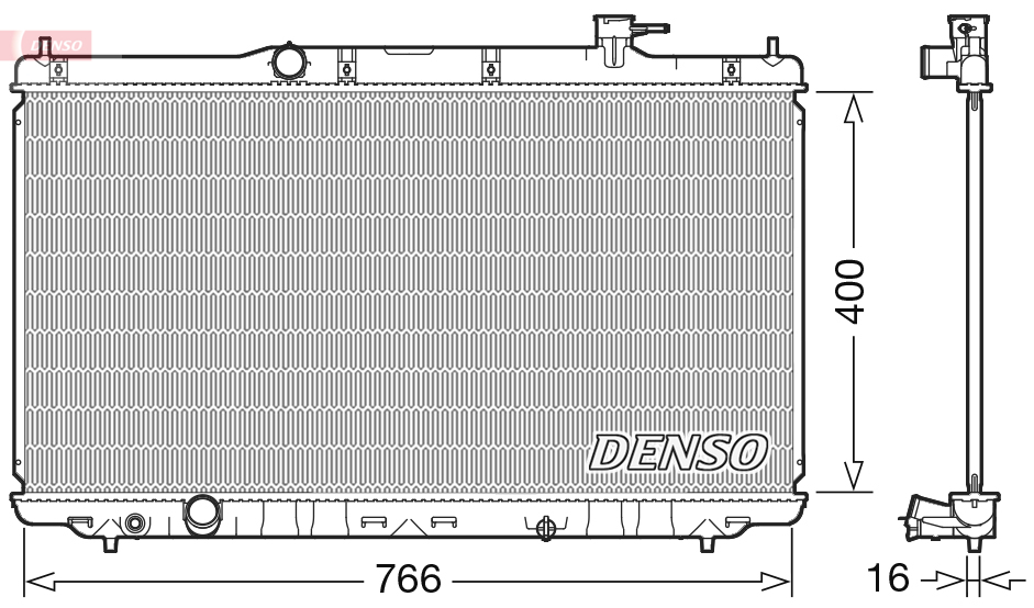Радиатор, охлаждение двигателя   DRM40038   DENSO