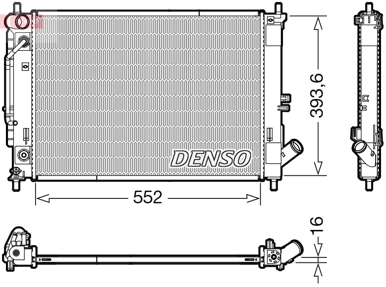 Радіатор, система охолодження двигуна   DRM41016   DENSO
