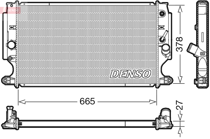 Радіатор, система охолодження двигуна   DRM50088   DENSO