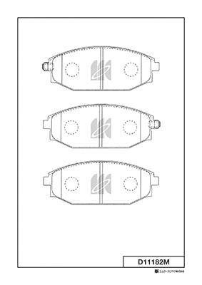 Комплект тормозных колодок, дисковый тормоз   D11182M   MK Kashiyama