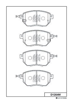Комплект тормозных колодок, дисковый тормоз   D1264M   MK Kashiyama