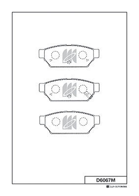 Комплект гальмівних накладок, дискове гальмо   D6067M   MK Kashiyama