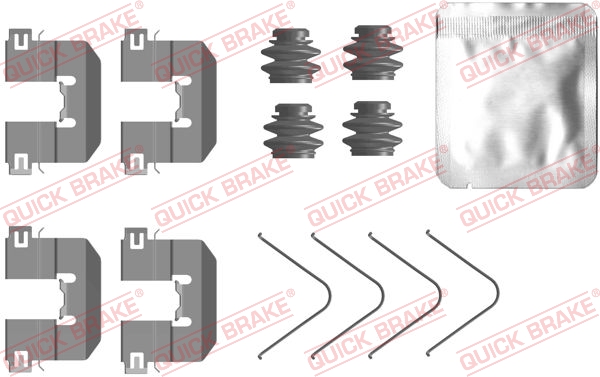 Комплект приладдя, накладка дискового гальма   109-0104   QUICK BRAKE