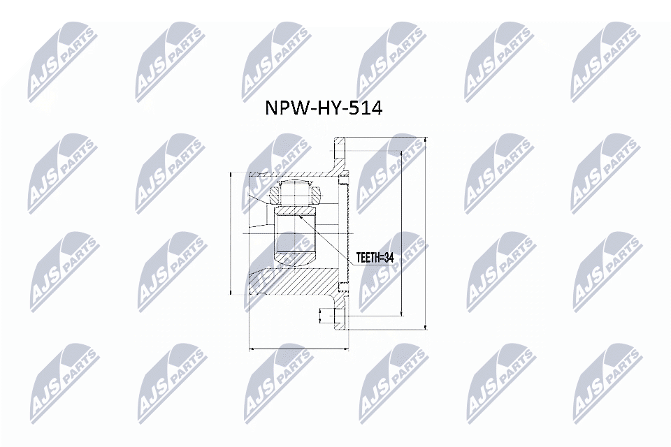 Шарнирный комплект, приводной вал   NPW-HY-514   NTY