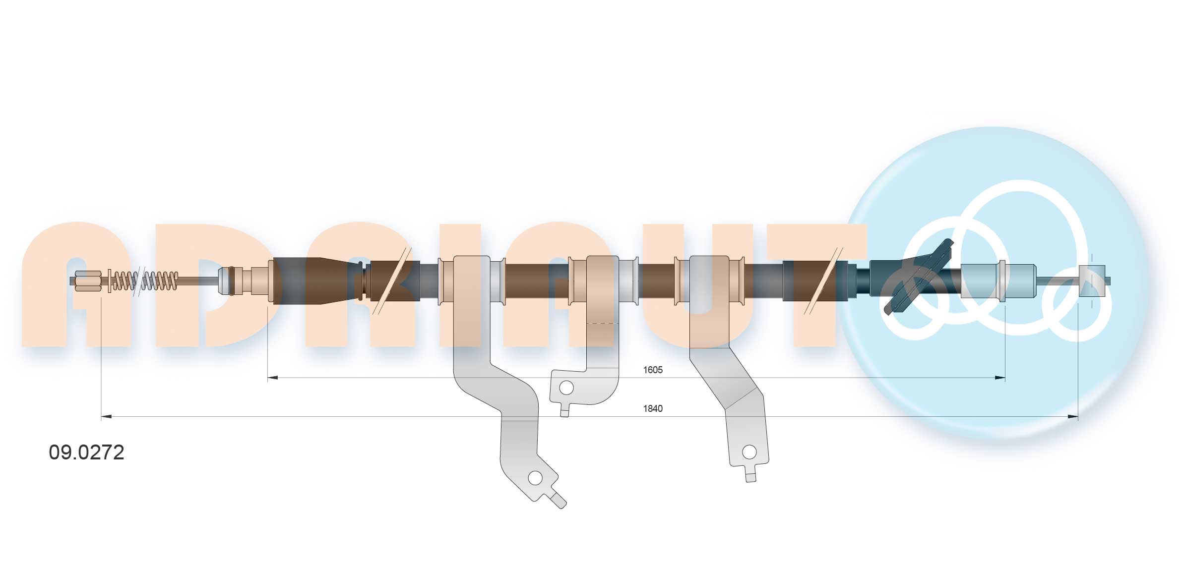 Тросовий привод, стоянкове гальмо   09.0272   ADRIAUTO
