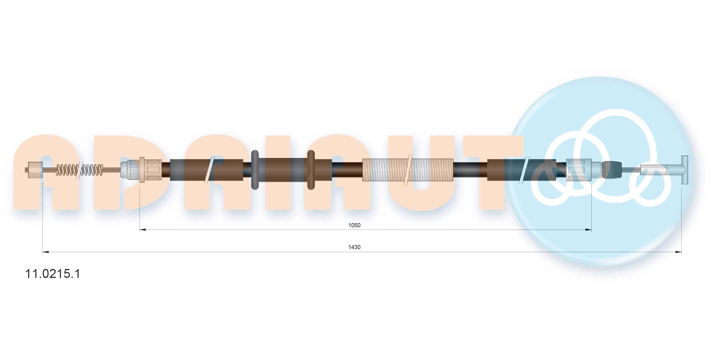 Тросовий привод, стоянкове гальмо   11.0215.1   ADRIAUTO