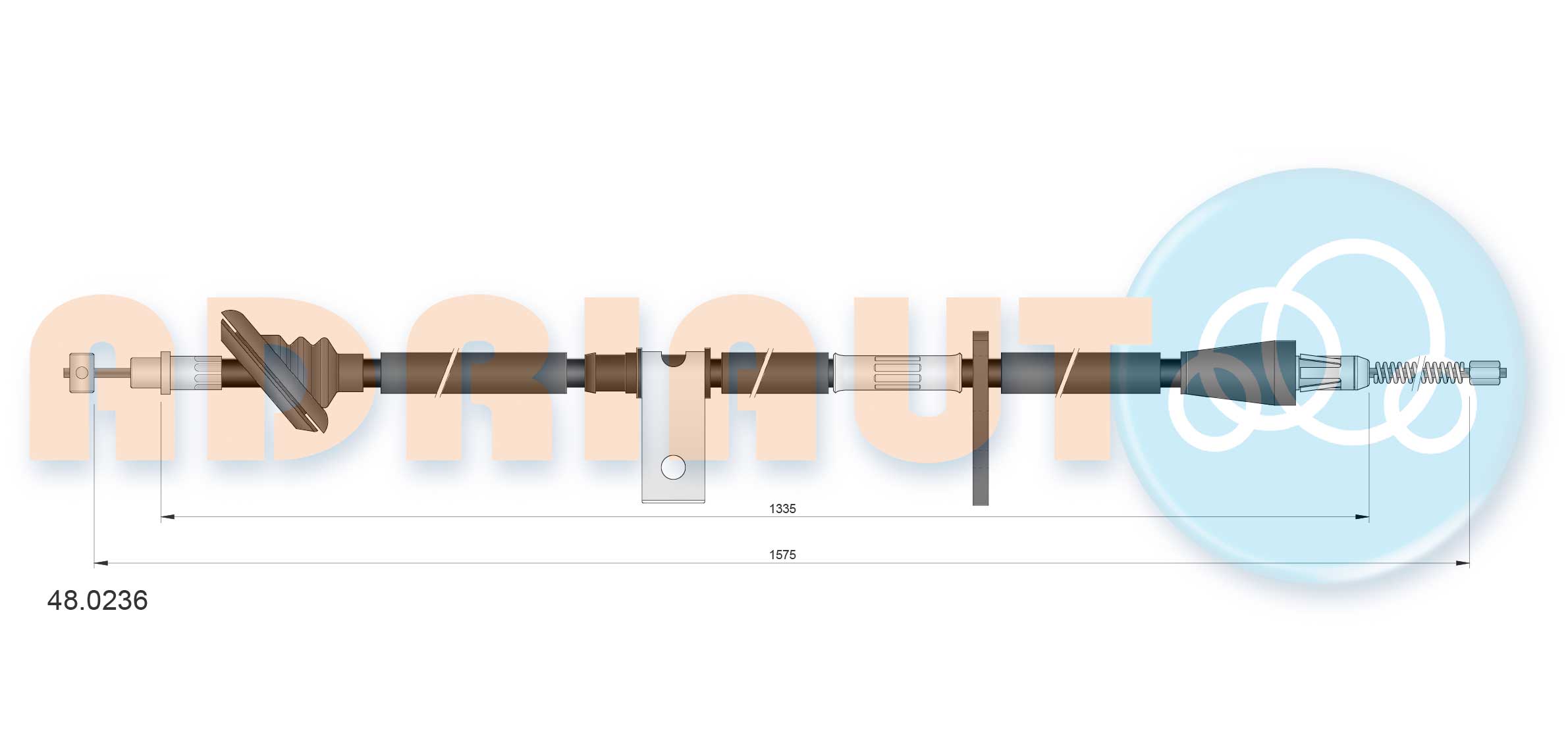 Тросовий привод, стоянкове гальмо   48.0236   ADRIAUTO
